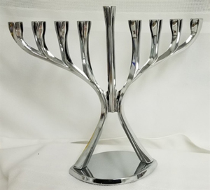 Modern-design Aluminum Hanukkah Menorah