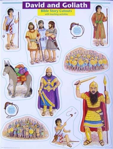 David and Goliath Bible Story Cutouts Poster