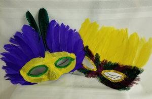 Feathered and Sequinned Purim Masks