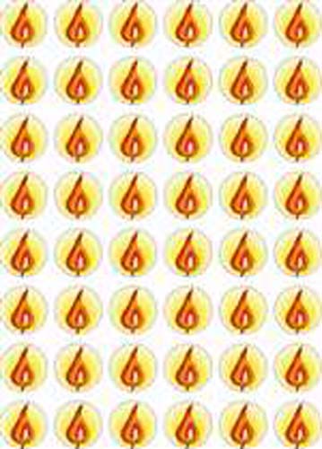 Hanukkah Candle Flame Stickers - 48/sheet - 10 pack