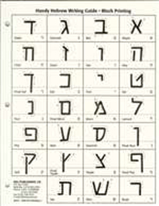 Handy Hebrew Writing Guide - Script  and  Block in convenient notebook format