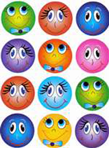 Smiley Faces - Large - 12/sheet - 10 pack