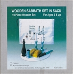 Shabbat in a Sack- 10 wooden play pieces for Shabbat fun!