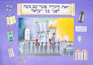 Vintage Lifting the Torah Poster