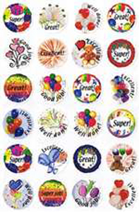 English Personal Encouragement Stickers - 24/sheet - 10 pack