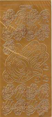 Chamsa Sticker - Copper - 1 lg, 17 sm per sheet - 1/pkg
