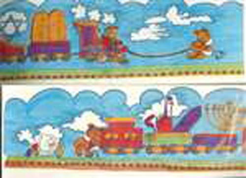 Torah Train Bulletin Board Border - 4 in. x 24 in. - 12 pack