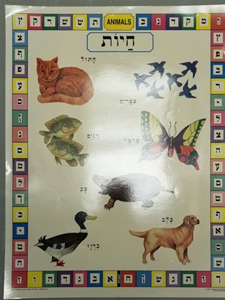 Animals Poster Game - Hebrew