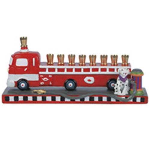 Fire Truck Hanukkah Menorah