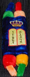 Medium Plush Torah in brightly colored soft fabric!