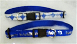Small Blue Jewish Dog Collar
