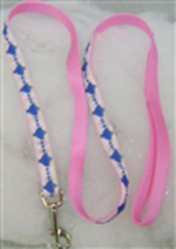 Narrow Jewish Dog Leash, Pink