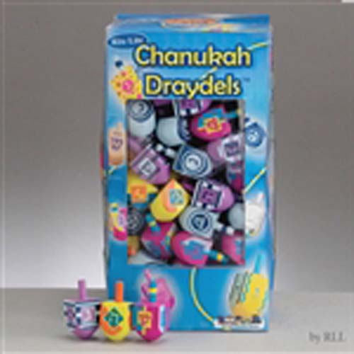 Small Painted Wood Chanukah Draydel, Assorted Colors