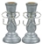 3" Wooden Candle Stick, pair