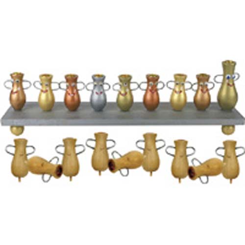 Jug of Oil Menorah - Wood Craft