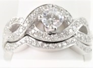 Ribbon Semi-Mount Wedding Set