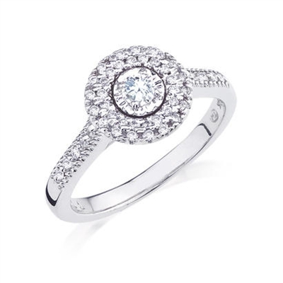 Round Halo style diamond engagement ring
