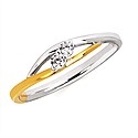 Two-Stone Two-Tone Open Space Diamond Ring