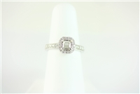 Cushion Halo Straight Band Engagement Ring