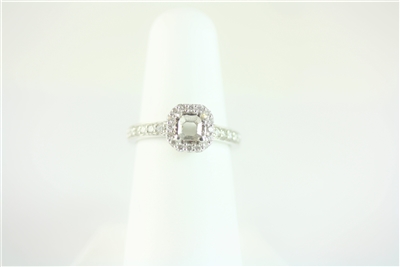 Cushion Halo Straight Band Engagement Ring