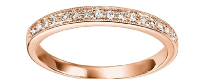Woman's Diamond Band in 14 K Rose Gold