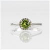 Peridot and diamond ring in 14K white gold.