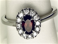 White Gold Garnet Ring