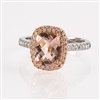 Morganite and diamond ring in 18K gold