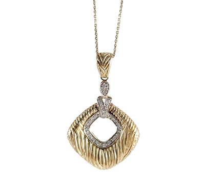 Diamond Pendant .15ctw. 14K Two Tone Gold