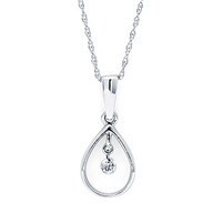 .07ct shimmering diamond pendant in 14K white gold suspended on 18" 14K white gold chain.