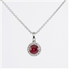 Ruby and diamond pendant in 18K white gold