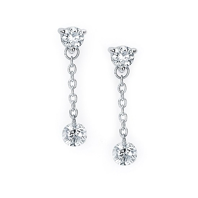 Shimmering 1/2ct total diamond weight diamond earrings in 14K white gold.