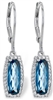 White Gold Blue Topaz Earrings