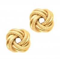 Elegant love knot earrings in 14K yellow gold