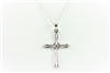 Center Knot White Gold Cross