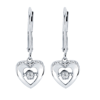 Shimmering diamond earrings in sterling silver