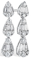 Diamond Baguette Earrings in 14K White Gold