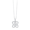 Silver Diamond Double Heart Pendant