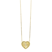 Gold Diamond Heart Pendant in Yellow Gold