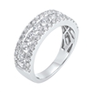 Three Row 1.50ctw Diamond Band in 14K White Gold