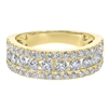 Three Row 1.50ctw Diamond Band in 14K Yellow Gold