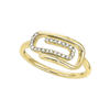 Diamond and 10K Yellow Gold Paperclip Ring