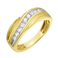 Gent's â€‹1/2ctw Diamond Band in 10K Yellow Gold