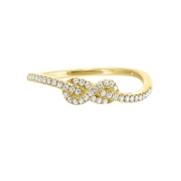 Love Knot Diamond Ring 14K Yellow Gold