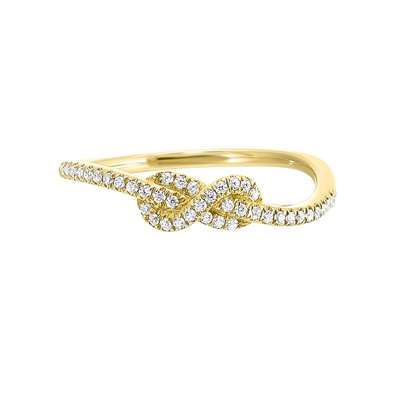 Love Knot Diamond Ring 14K Yellow Gold