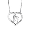 Affordable Diamond Heart Necklace in Silver