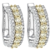 1.50 ctw. Diamond Earring Hoops 14K White Gold