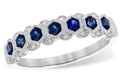 Sapphire and Diamond Ring 14K White Gold Ring