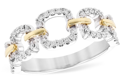 Link Design Diamond Band in 14K Two Tone .33ct