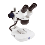 Euromex stereo microscope EduBlue Stereo microscope EduBlue with 1x/3x revolving objective and pillar stand, LED incident and diascopic illumination, both adjustable separately